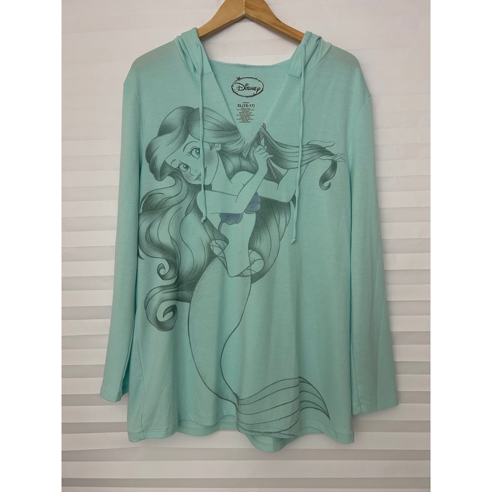 Disney Ariel The Little Mermaid Graphic Hoodie Mint Green XL 15-17